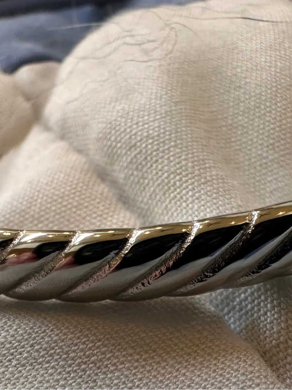 Classic Silver-Tone Braided Women’s Bangle Bracelet